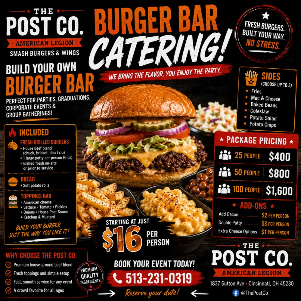 Build-your-own Burger Bar catering packages