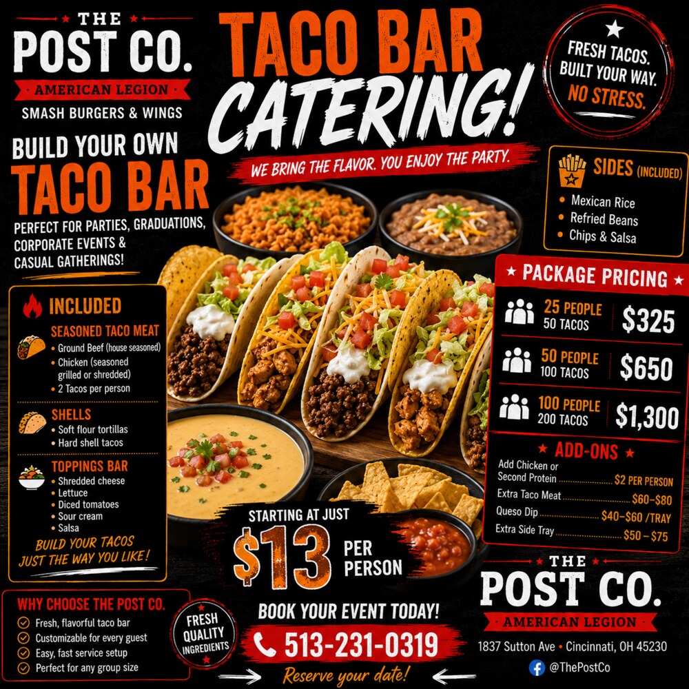Build-your-own Taco Bar catering packages