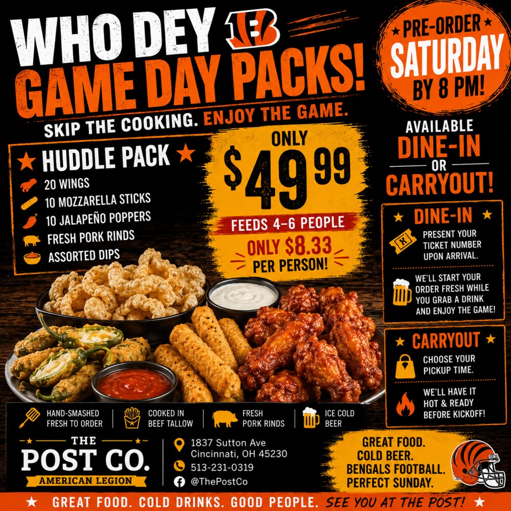 Huddle Pack for 4 to 6 people with wings and appetizers